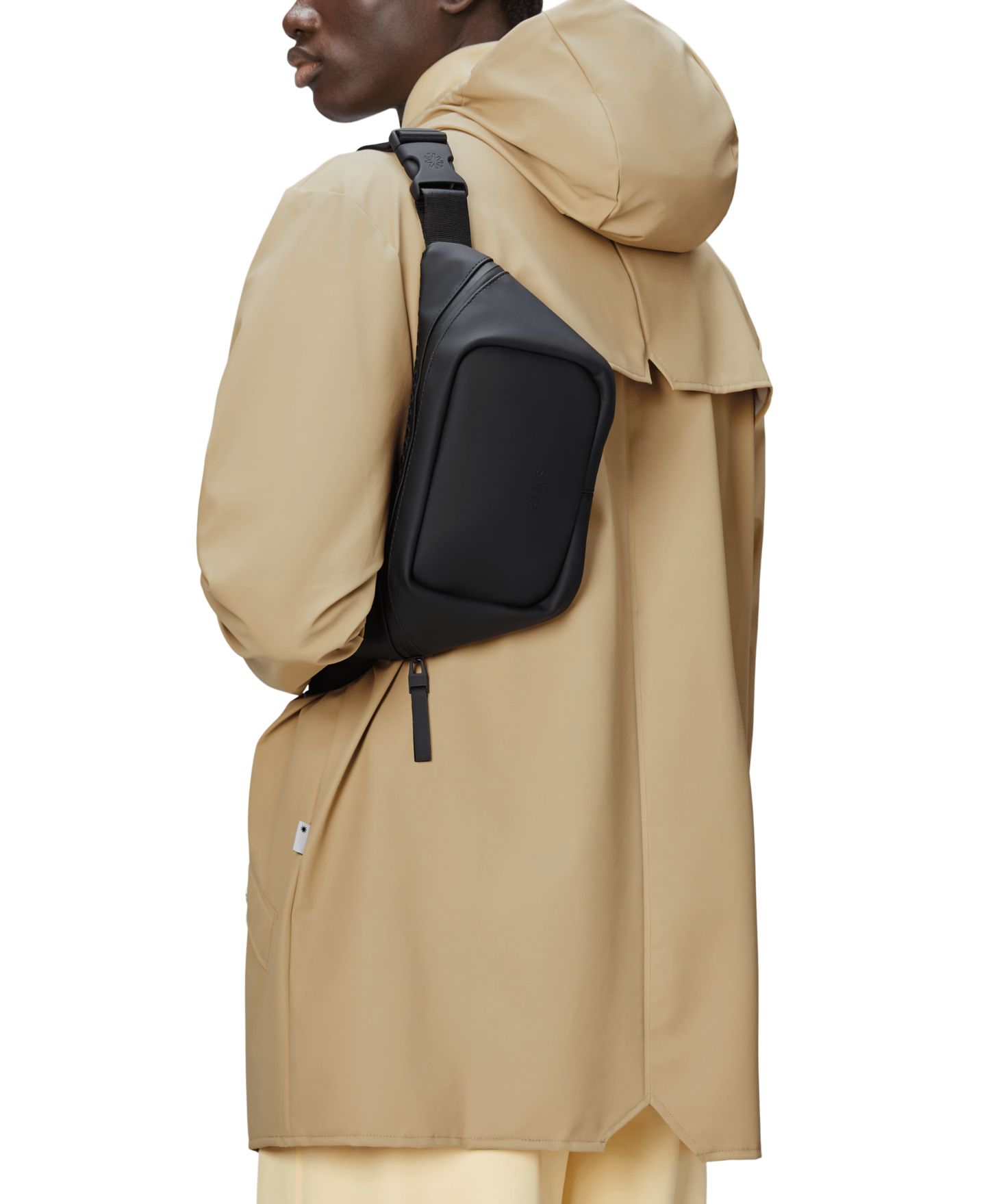 Мужская сумка Rains Zip Waist, цвет: Чёрный — фото 3