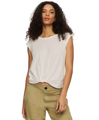 Женская футболка Sanctuary с узлом спереди и круглым вырезом Muscle Tee