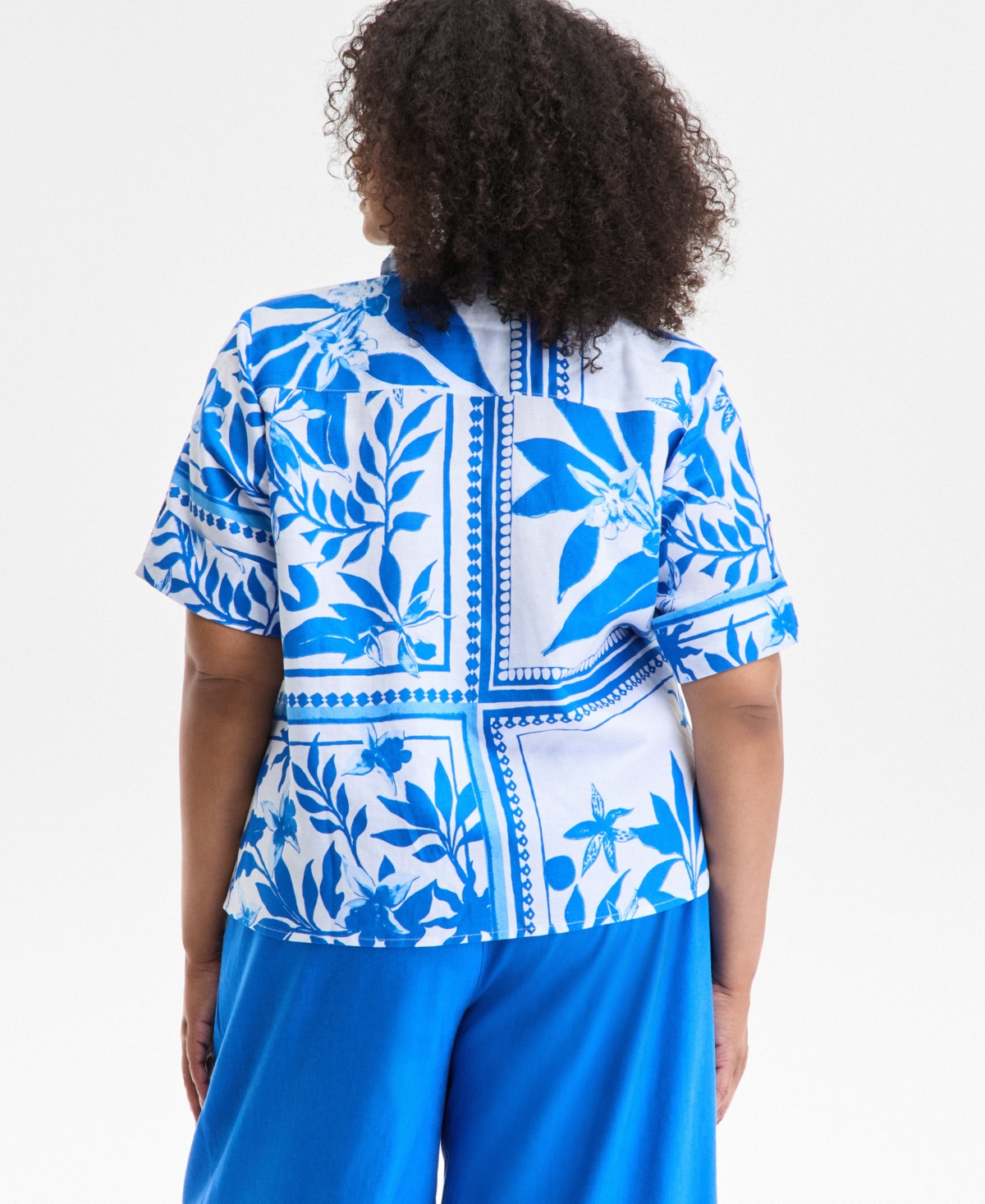 Inc International Concepts Plus Size Twist-hem Blouse, Exclusively At Macy's