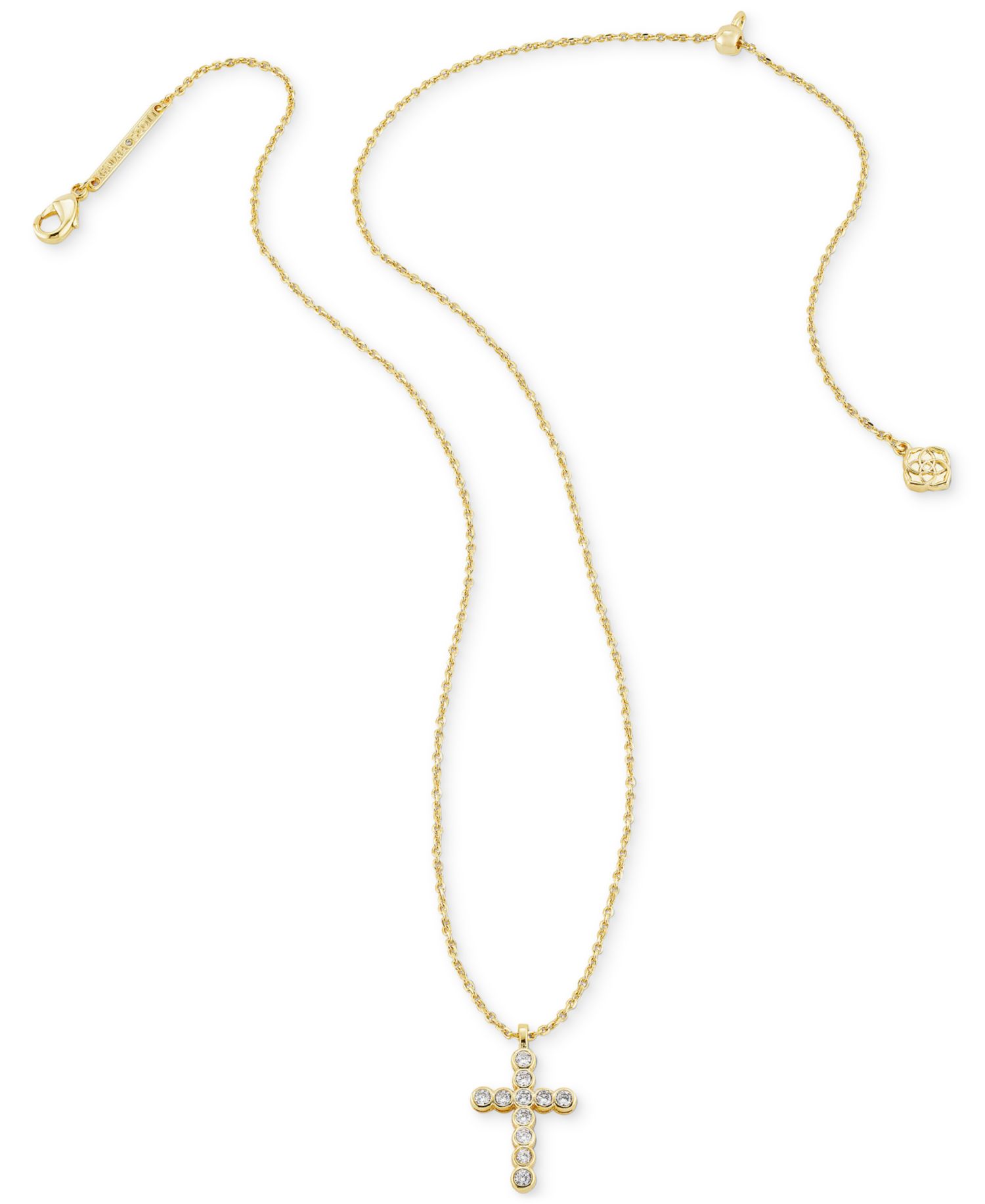 14k Gold-Plated Crystal Cross 19" Pendant Necklace
