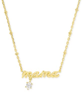 Crystal Mama Pendant Necklace & Hoop Earrings Set 