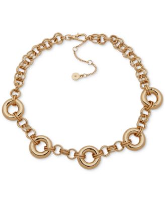DKNY Gold-Tone Double Cable Chain Collar Necklace 16 3 extender 12990₽