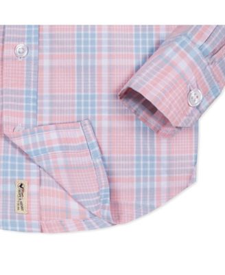 Little and Big Boys' Organic Stretch Poplin Long Sleeve Button Down Shirt