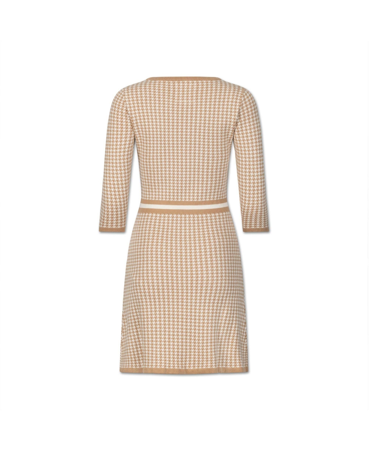 Hope & Henry Women's Organic Cotton 3/4 Sleeve Fit and Flare Sweater Dress