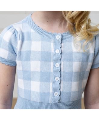 Toddler Girls Short Sleeve Button Front Sweater Dress