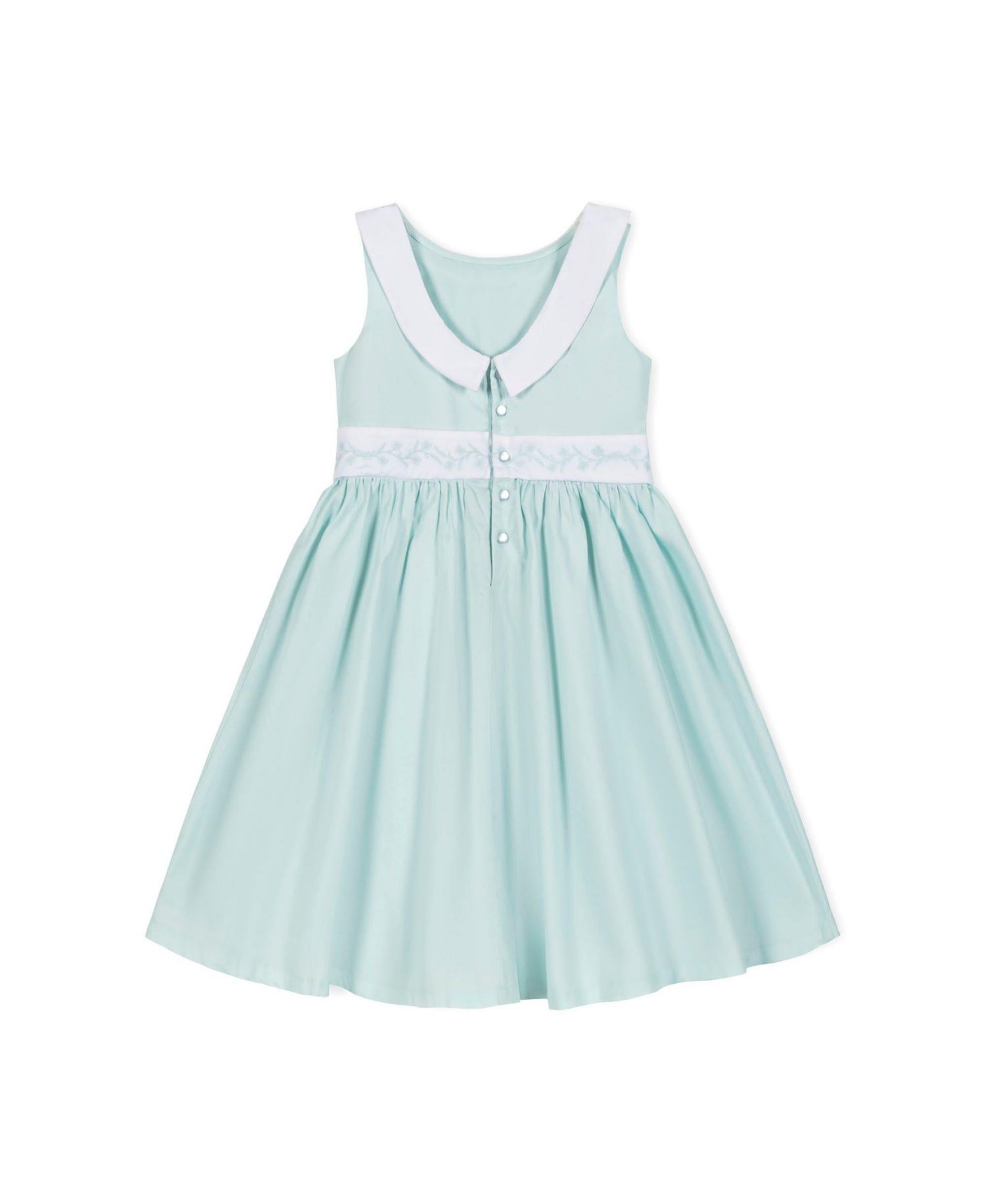 Toddler Girls Hope and Henry Heirloom Round Collar Sateen Party Dress with Embroidered Sash