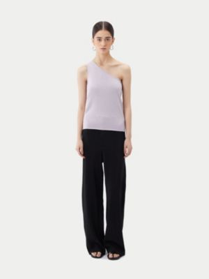 Женский асимметричный топ из кашемирового шелка Gobi Cashmere без рукавов