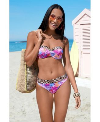 Women's Leopard Cheetah Fold Over Bikini Swimsuit Bottom cup sizing