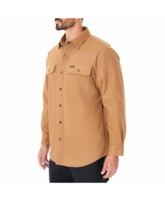 Smith's Workwear Men's Sherpa-Lined Stretch-Canvas Snap Shirt-Jacket