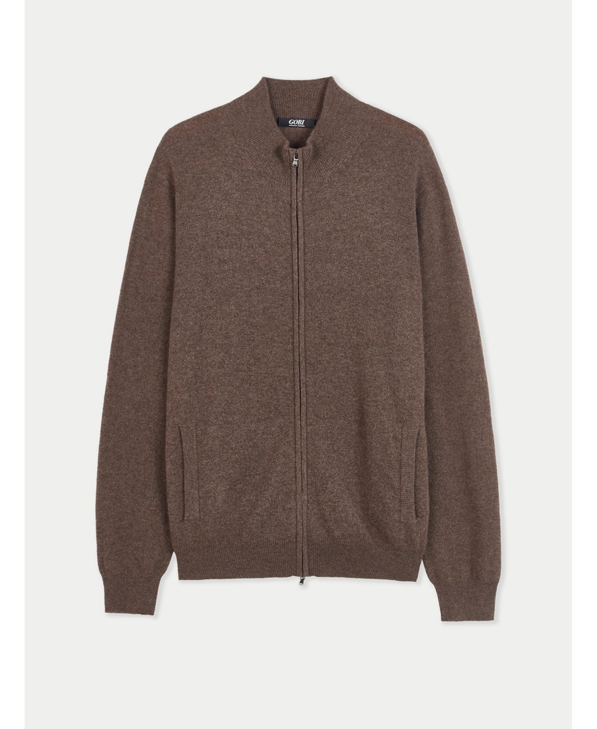 Gobi Cashmere Men's Full Zip Stand Collar Cardigan