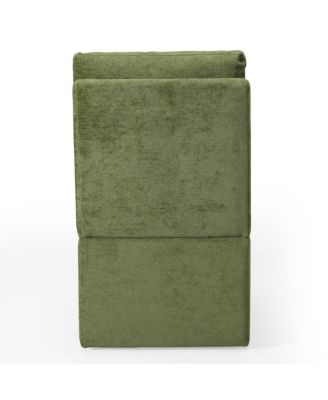 Modern Upholstered Chenille Armless Dining Chairs With Casters