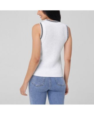 525 Женская демисезонная контрастная майка с откидывающимся тросом