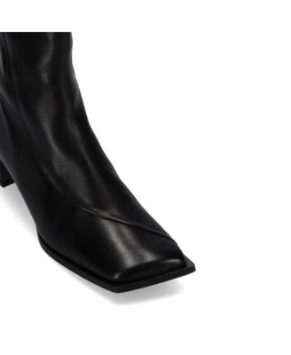Chantal Black Leather Ankle Boots