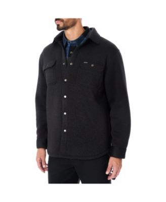 Smith's Workwear Men's Sherpa-Lined Sweater Fleece Snap Closure Shirt-Jacket