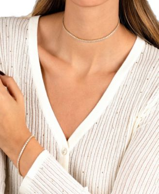 By Adina Eden Cubic Zirconia Princess Tennis Choker Necklace 14790₽