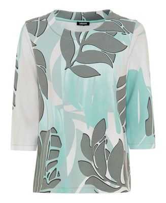 Women's Tropic Palm Leaf Jersey Top