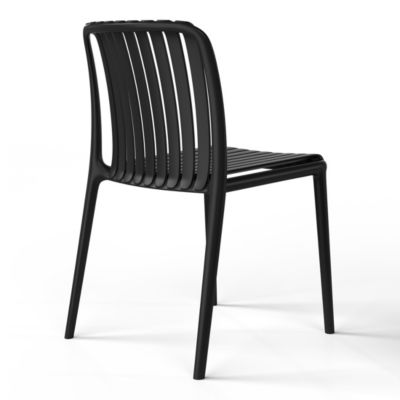 Outdoor Stackable Polypropylene Plastic Dining Side Chairs (Set of 2)