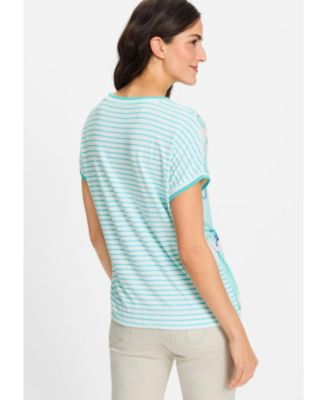 Women's Mixed Print Embellished T-Shirt