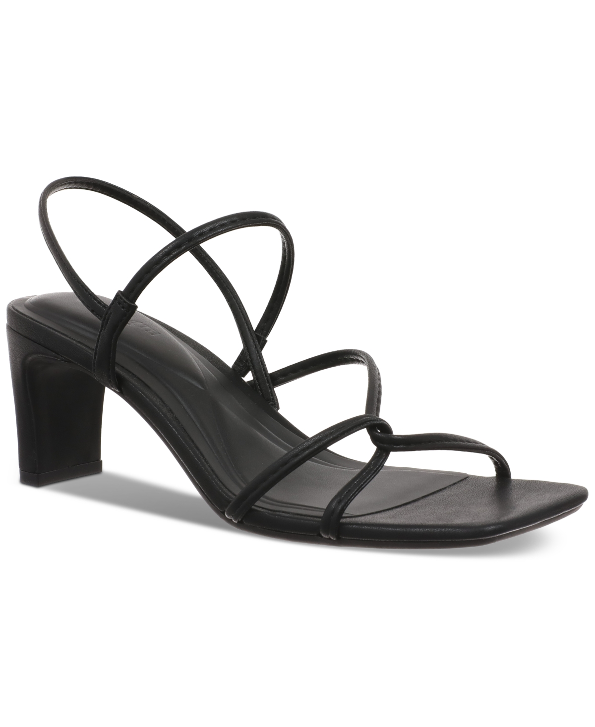 On 34th Women's Cloverr Strappy Block-heel Sandals, Created For Macy's In Black