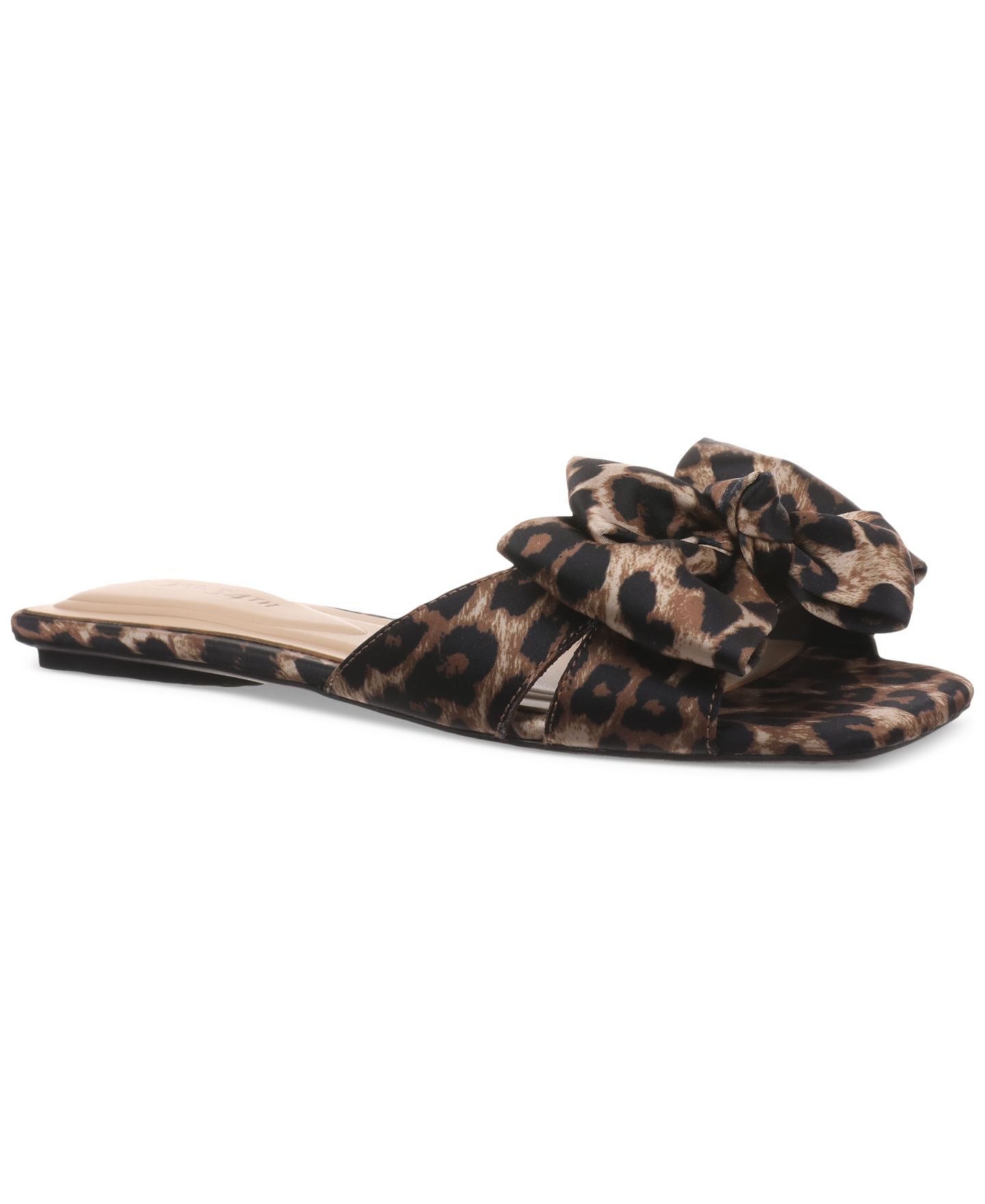 Женские сандалии On 34th Jazminn Bow Slip-On Slide Flat, цвет: Леопардовый — фото 1