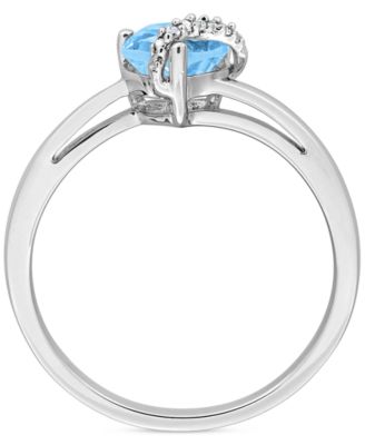 Gemstone Heart Ring in Sterling Silver