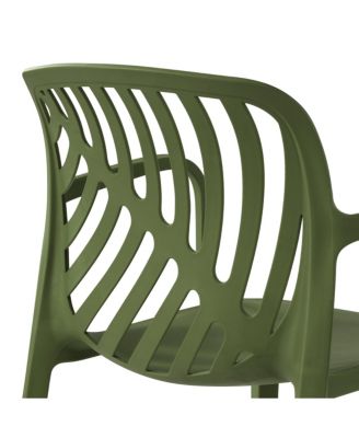 5-Piece Outdoor Resin Square Patio Dining Table Set with Modern Stackable Patio Dining Chairs