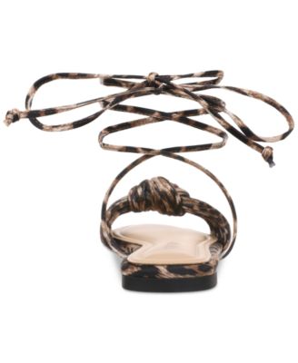 Women's Jenniee Knot Lace-Up Flat Sandals, Exclusively at Macy's