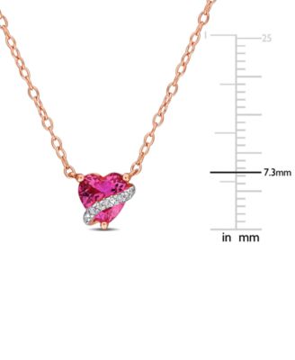 Gemstone Heart-Shaped Pendant Necklace in Sterling Silver, 18"