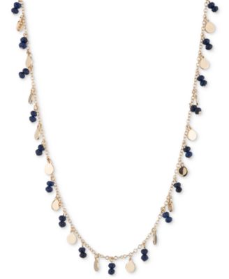 Колье-ошейник Lauren Ralph Lauren с золотистым кружевом и бусинами, удлинитель 16 дюймов + 3 дюйма