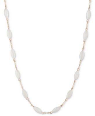 Колье Lauren Ralph Lauren с перламутровым воротником-стойкой золотистого цвета, удлинитель 16 дюймов + 3 дюйма