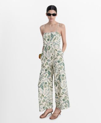 MANGO - Women's Printed Bow Jumpsuit