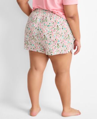 Women's Floral Knit Drawstring Shorts XS-3X, Exclusively at Macy's