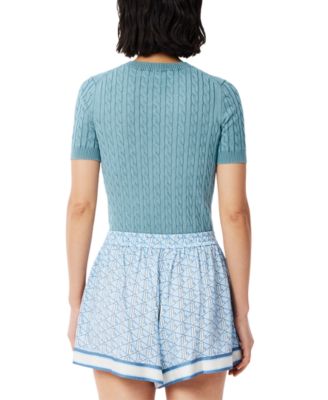 Женский хлопчатобумажный свитер с коротким рукавом LACOSTE USA