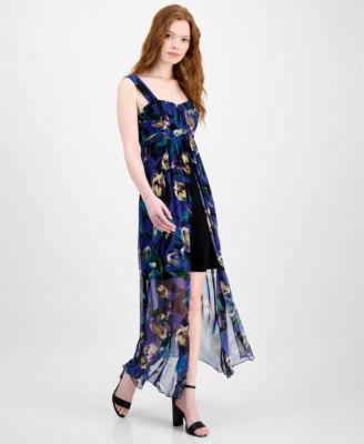 Женское облегающее платье-футляр из шифона с цветочным рисунком, соединенное между собой