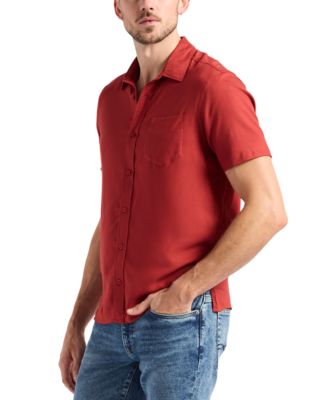 Mens Sirilo Fitted Short Sleeve Button-Front Shirt 8490₽
