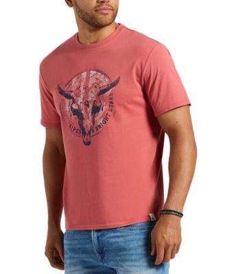 Mens Tarz Relaxed Fit Short Sleeve Bull Skull Graphic Crewneck T-Shirt 4990₽