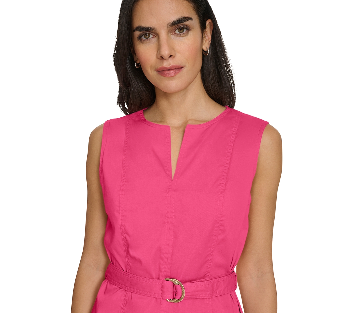 Calvin Klein Women's Sleeveless Belted Sheath Dress In Rosebud