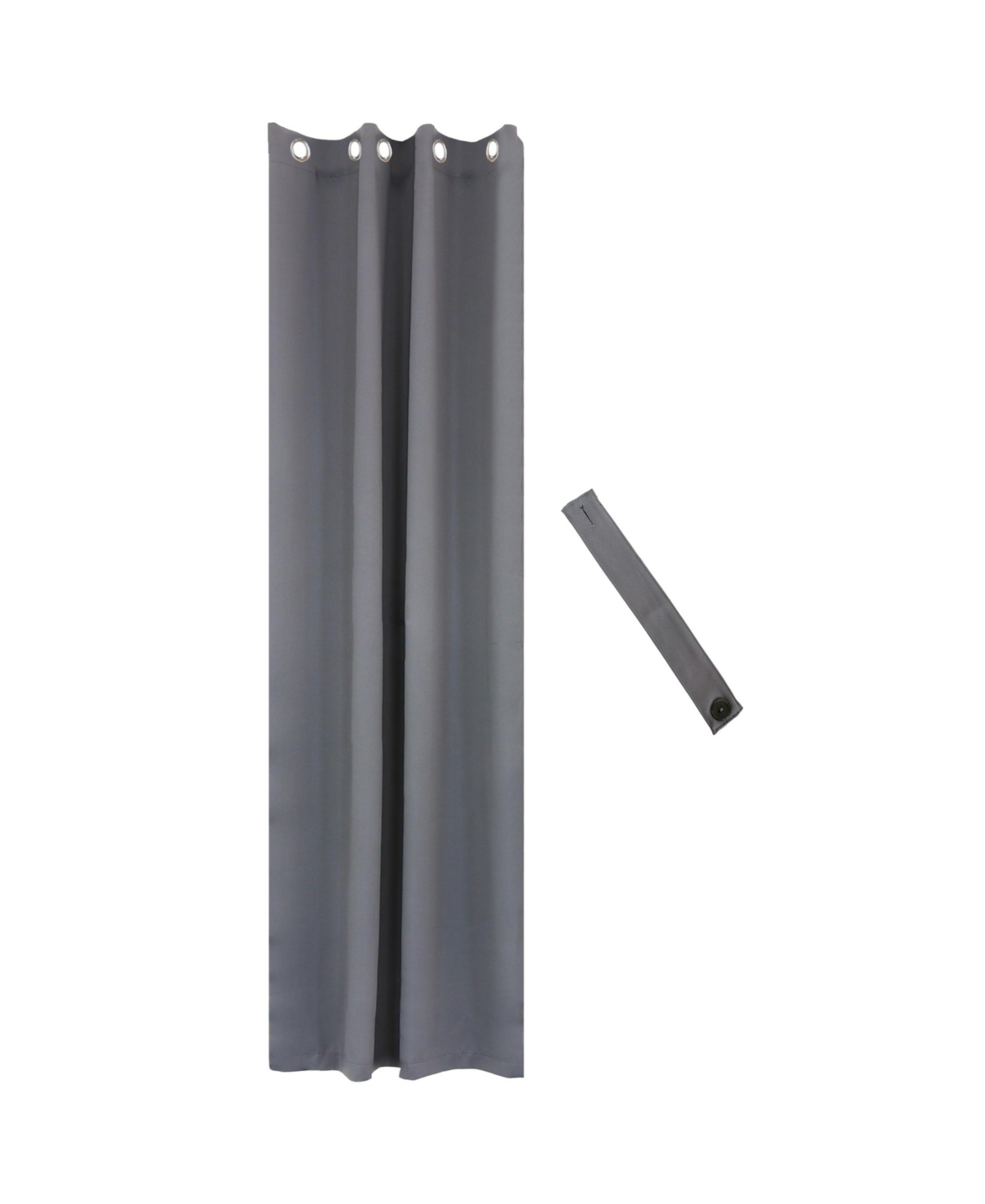 52 x 107.5-Inch Outdoor Blackout Curtain with Grommet Top - Blue - Single Panel - Gray