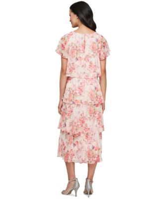 Women's Floral-Print Tiered Dress