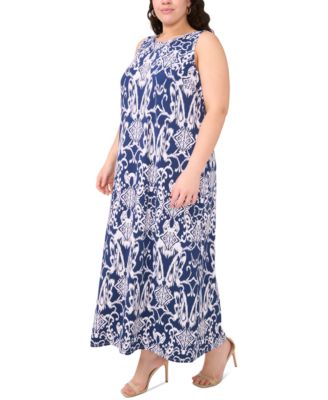 Макси-платье без рукавов с круглым вырезом и принтом MSK Plus Size