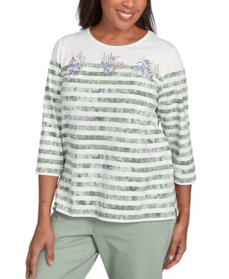 Миниатюрный топ с вышивкой в полоску от Альфреда Даннера