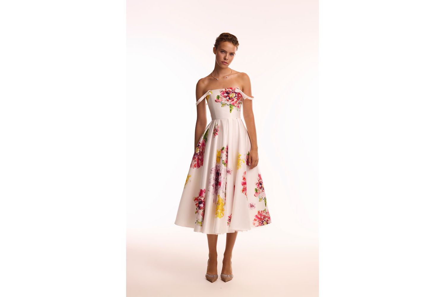 Women's Tea-length floral dress