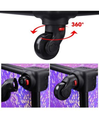 Manicure Table Nail Desk & Rolling Makeup Train Case Kit Mermaid Pink