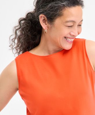 売れ筋商品|||スタイルアンドコー カットソー トップス レディース Women's Cotton Boat-Neck Sleeveless Top, Created for Macy's Salmon Rose Style & Co Women's Cotton Boat-Neck Sleeveless Top, Created