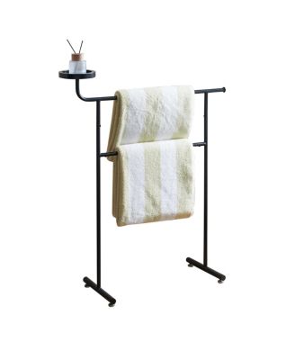 Valet Clothes Stand with Storage Tray, Towel Rack, Blanket Drying Holder for Bedroom