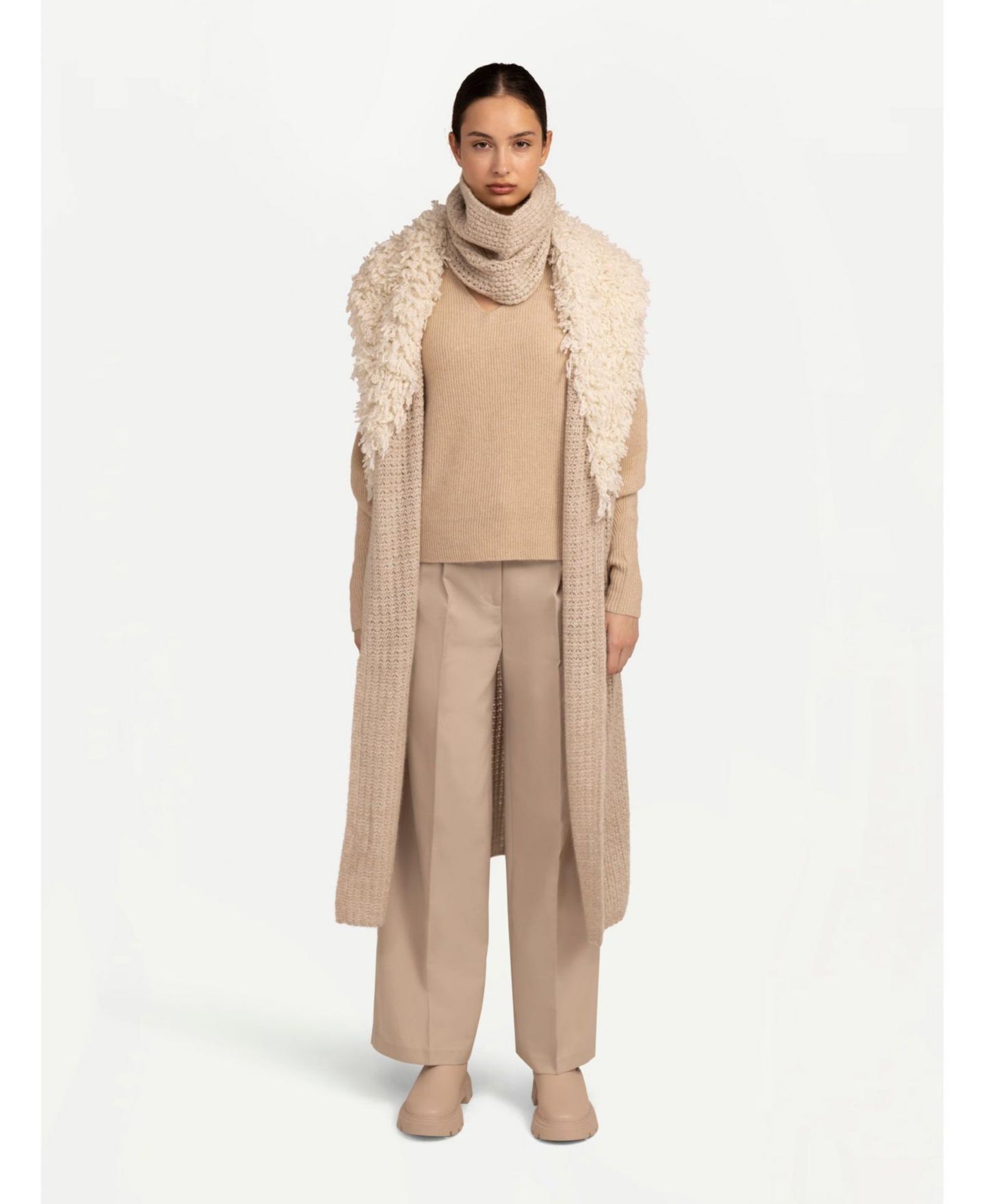Женский жилет Gobi Cashmere Loop-Stitched Cashmere Vest, цвет: Нейтральный устричный серый — фото 2