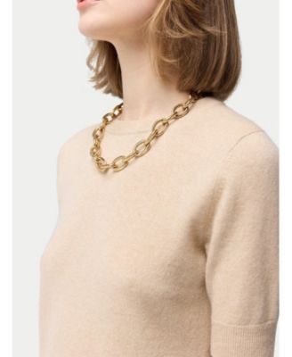 Women's Organic Color Crew Neck Cashmere Top