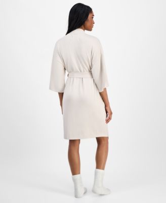 Women's Monrose 3/4-Sleeve Peached-Knit Wrap Robe