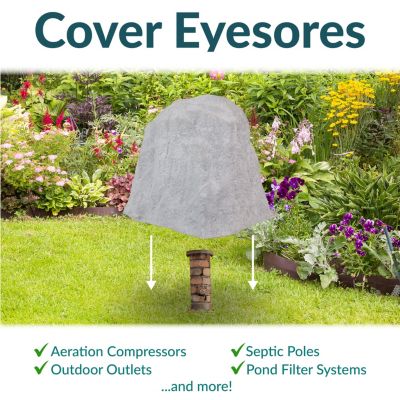 Outdoor Polyresin Landscape Rock Septic Cover with Stakes