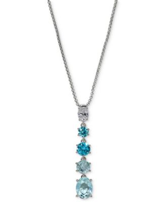 Stone Lariat Necklace, 16" + 2" extender